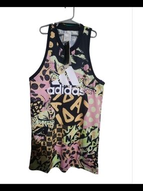 adidas Sleeveless Multicolor Graphic Mini Dress